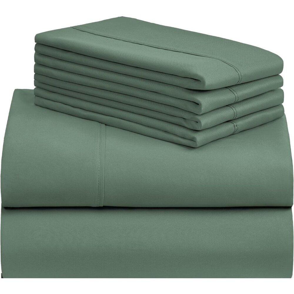 New 6-Piece Queen Bedding Sheets • Moss Green